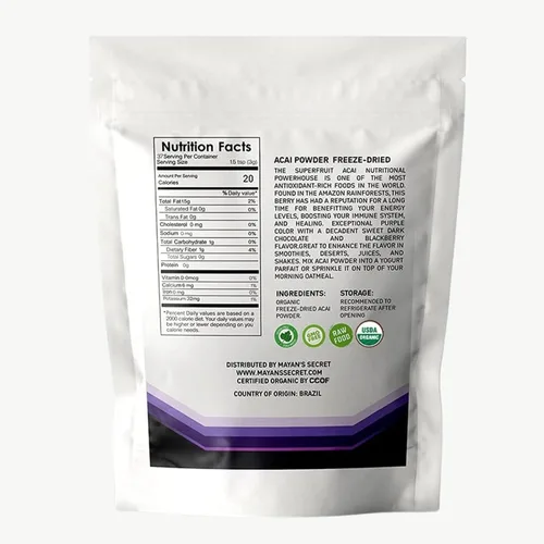Vista 9 de Mayan's Secret - Polvo orgánico de acai liofilizado - 4 oz (114 g) Perfecto para batidos, cuencos, postres y bebidas Superalimento Antioxidante