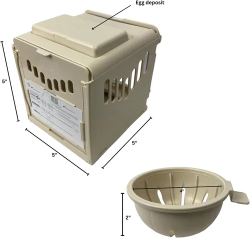 Vista 7 de Caja nido de plástico para pájaros, taza nido extraíble y portátil con puerta trasera corredera para una fácil limpieza y depósito para almacenar