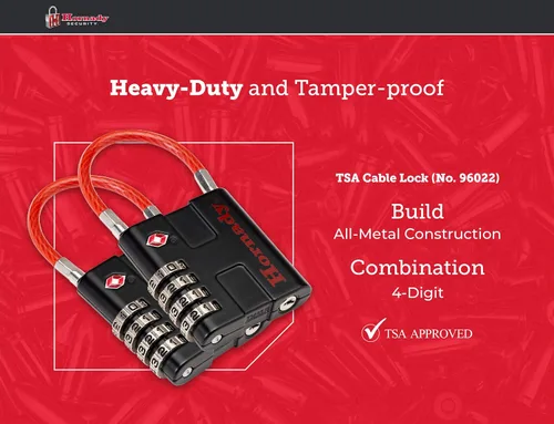 Vista 4 de Hornady Candados de cable aprobados por la TSA, 2 unidades, 96022 – Cerraduras de combinación de 4 dígitos de metal con un grillete de alambre