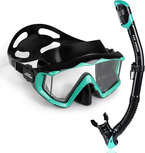 Vista 18 de Máscara de buceo Pano 3 para adultos, máscara de esnórquel de vidrio templado, máscara de natación antivaho sin fugas, gafas de natación con Azul