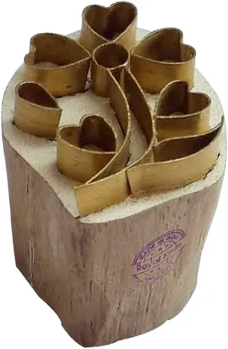 Vista 26 de Royal Kraft Sellos de madera de latón de hoja para impresión de bloques en arcilla, cerámica, tela Btag001
