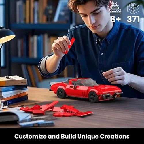 Vista 6 de Mould King Super Sports - Juego de construcción de autos deportivos con vitrina, 332 piezas de juguete de construcción para niños y adultos, kit