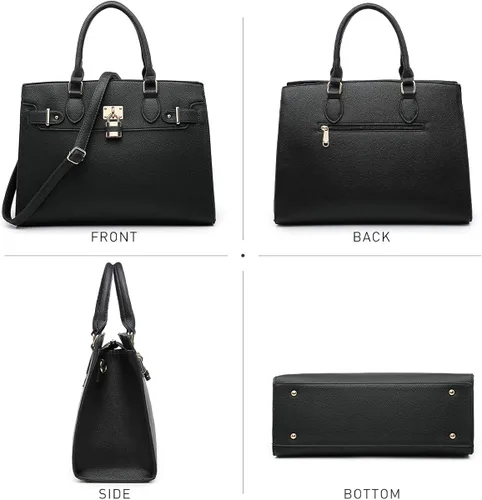 Vista 3 de Bolso de mano y bolsos para mujer con asa superior de avestruz bolsa de trabajo con cartera