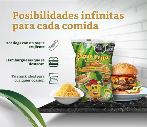 Vista 7 de DECA EXPERTS - Palitos de Patata Shoestring, Crujiente, Bocadillo Caliente de 35.27oz - 1000gr - Papitas de Hotdog - Papas Cabello de Angel - Papa