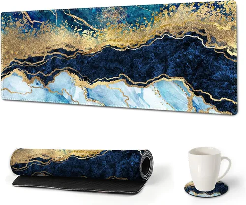 Vista 26 de ArtSo Alfombrilla de mouse grande para juegos, alfombrilla de escritorio extendida, alfombrilla de teclado XL, alfombrilla larga para mouse
