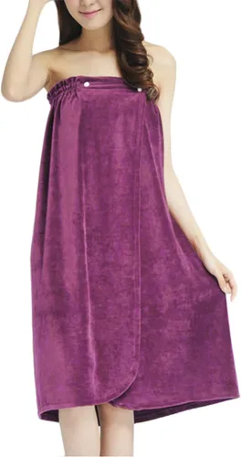 Vista 6 de FakeFace Vestido de toalla de tubo, para mujeres, adolescentes, niñas, spa, ducha, baño, toalla de baño, toalla de baño, cubierta envolvente