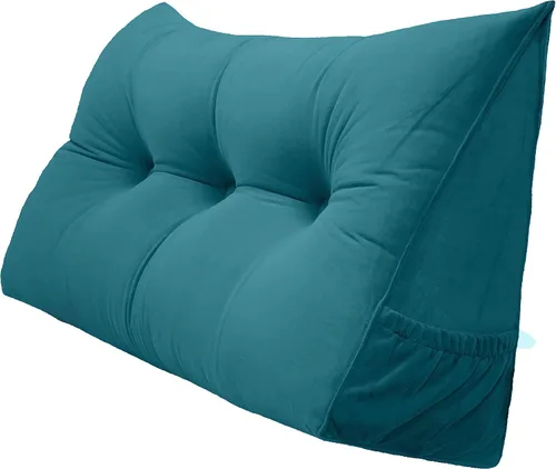 Vista 23 de Peachwell Almohada triangular de lectura para reposo en cama, cojín de refuerzo grande para cabecero, respaldo, almohada de cuña con funda extraíble