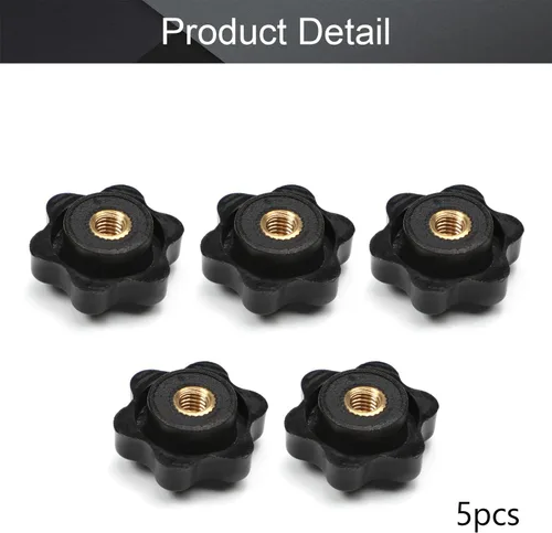 Vista 4 de MroMax Manija de sujeción Gripandles Perillas de tornillo Manijas M5 Roscado en forma de estrella 5pcs