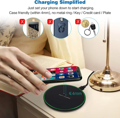 Vista 2 de Cargador rápido inalámbrico ultrafino Micro-Mark de 10 W