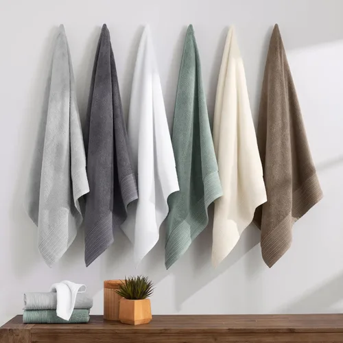 Vista 4 de Aston & Arden Anatolia - Paquete de 4 toallas de mano turcas, 100% algodón hilado en anillo, suave felpa absorbente, tejido de baja torsión de 600