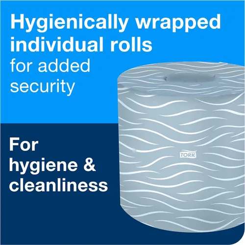 Vista 4 de Tork Advanced Toilet Paper Roll, White, Compatible with T24 Dispensers, 2-ply, Soft Tissue, 80 rolls x 500 sheets (2461200)