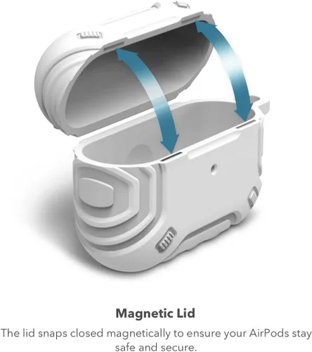 Vista 2 de ZAGG Max Protection AirPods Pro - Funda ligera y duradera en color blanco, compatible con cargadores inalámbricos