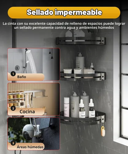 Vista 6 de PHIXBEAR 2 rollos de cinta de doble cara resistente, resistente al calor y al agua, cinta de montaje automotriz para interiores y exteriores