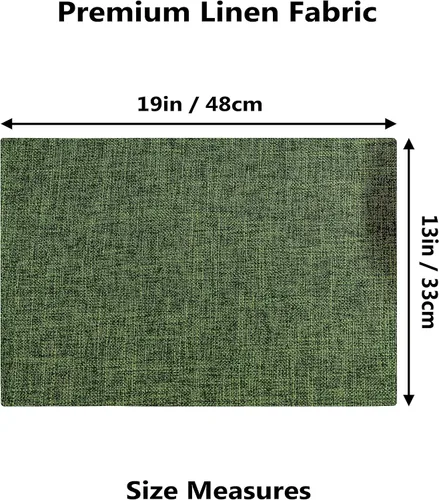 Vista 165 de Demetex - Juego de 4 manteles individuales de mesa de estilo rústico, resistentes al calor, de lino, lavables, de tela, manteles individuales