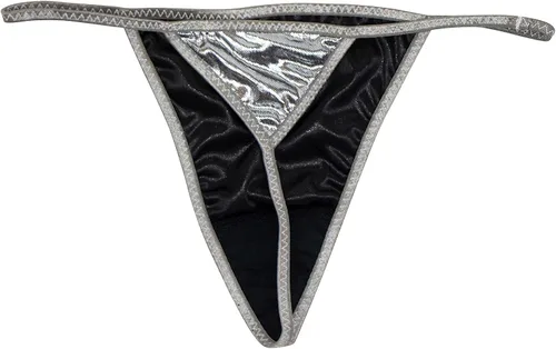Vista 4 de Intimo Tanga metálica líquida para mujer