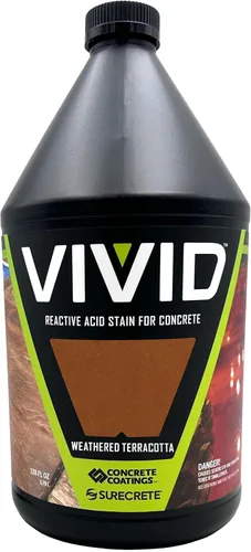 Vista 18 de CC Concrete Coatings Tinte ácido vívido para hormigón oliva 4OZ