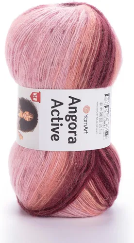 Vista 7 de YarnArt Angora Active Hilo de punto de peso para encaje variado – 1 madeja, 100g (3.5 oz), 500m (546 yardas) – 25% Mohair, 75% Acrílico – Hilo suave