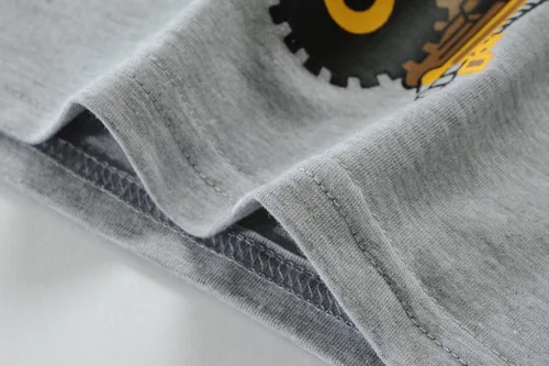 Vista 5 de Little Hand Conjunto de pijama para niño, pijama corto para niños, ropa de dormir de camión monstruo, ropa de dormir de algodón para excavadora
