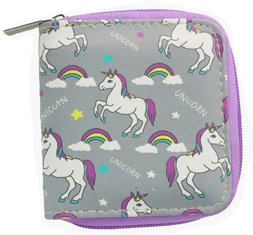 Vista 7 de Monedero lindo de unicornio con cremallera para niñas adolescentes y niñas con borlas, Unicornio, Lindo