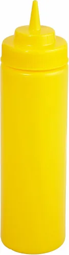 Vista 3 de Winco Juego de botellas exprimibles de 6 piezas, 8 onzas, color rojo, mediano