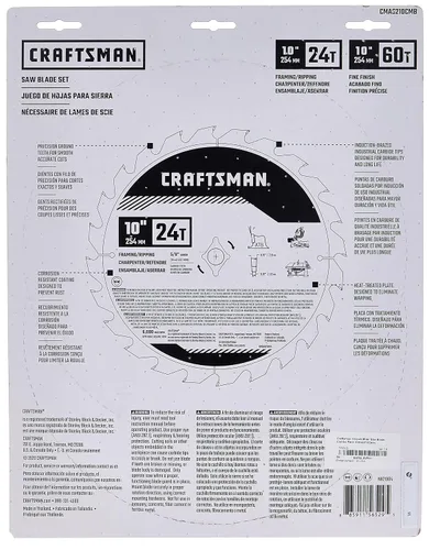 Vista 2 de CRAFTSMAN Hoja de sierra ingletadora de 10", paquete combinado (CMAS210CMB)