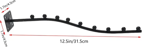 Vista 2 de 4 piezas de percha ondulada en cascada para montaje en pared, perchero para ropa, trajes, 9 cuentas, gancho de exhibición de ropa con tornillos