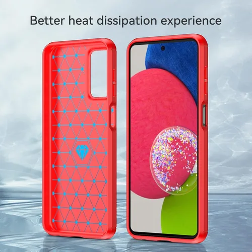Vista 5 de M MAIKZI - Funda para Samsung Galaxy A23, TPU cepillado rojo, con protector de pantalla HD