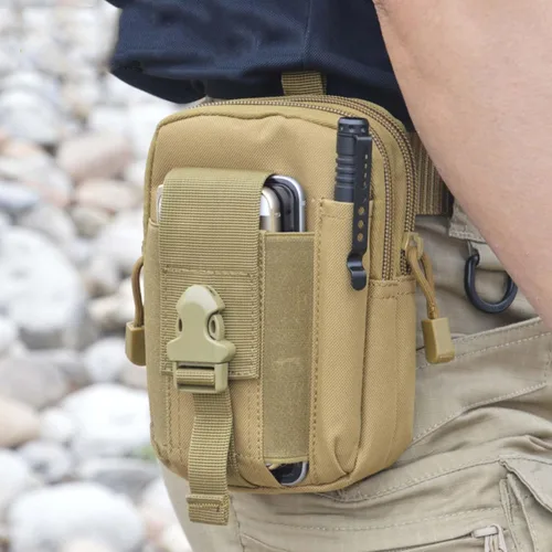 Vista 7 de Bolsa para cinturón, bolsa táctica Molle para teléfono, bolsas de utilidad EDC para la cintura, bolsa de cintura pequeña, funda para teléfono