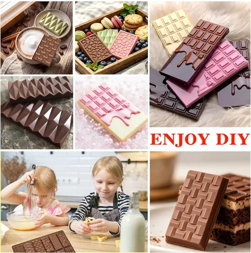 Vista 7 de 1 molde de silicona para chocolate, molde cuadrado de silicona, molde de barra de chocolate antiadherente, molde de chocolate reutilizable