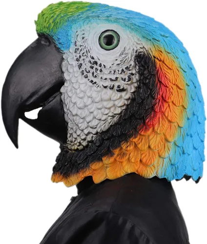 Vista 6 de ifkoo Máscara de loro de látex para Halloween, cosplay, fiesta de disfraces