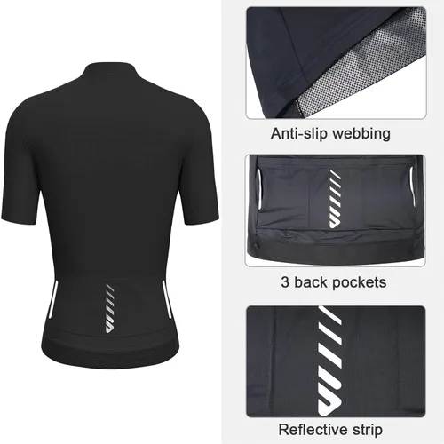 Vista 2 de Wulibike Cycling Jersey Women Short Sleeve,Bike Shirts for Women Biking Tops Breathable Cycle Bicycle Jerseys with Pockets