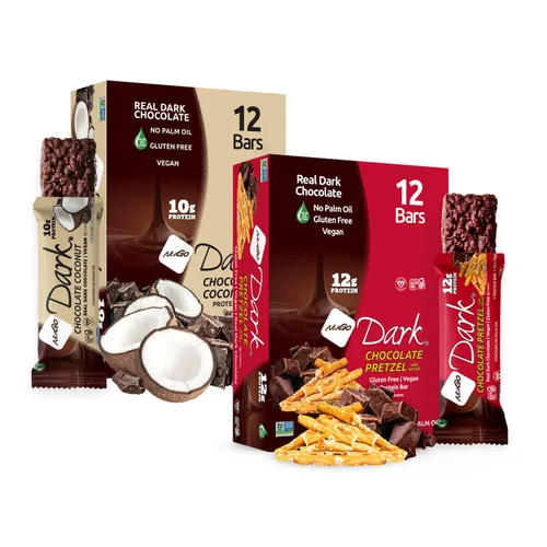Vista 26 de NuGo Dark, caja variada de muestra, barra de proteínas veganas de 0.47-0.31 onzas, sin gluten, 12 CT