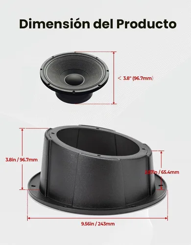 Vista 2 de KEMIMOTO Caja de altavoces en ángulo de 6.5 pulgadas, 1 unidad Negro