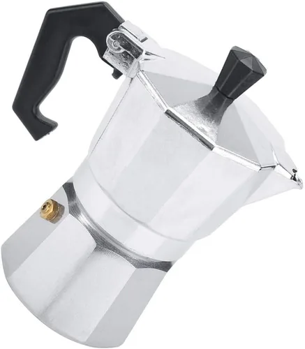 Vista 6 de Olla de moca, aluminio clásico de café expreso, estufa Moka Pot uso de oficina en casa 100ML 2 tazas