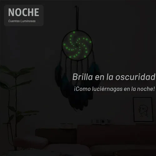 Vista 6 de Dream Catchers with Luminous Beads, Handmade Blue Dreamcatcher