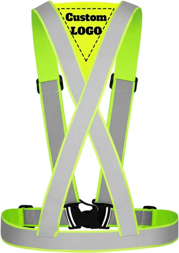 Vista 7 de Chaleco de seguridad personalizado correas ligero ajustable de alta visibilidad reflectante chaleco de seguridad construcción exterior Naranja-B