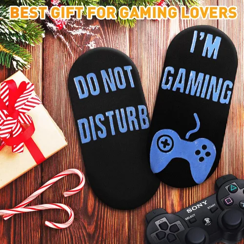 Vista 4 de Calcetines de juego Do Not Disturb, calcetines de gamer, regalos para adolescentes, niños, mujeres, padres, padres, hijos, amantes del juego