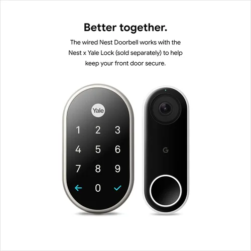 Vista 3 de Google Cámara de timbre de video Nest para interiores 720p con cable (renovada)
