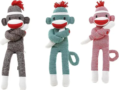 Vista 11 de Adorable Mono Calcetín, el Original Tradicional Juguete de Peluche de Animal Tejido a Mano, Regalo para Niños, Bebés, Adolescentes, Niñas y Niños