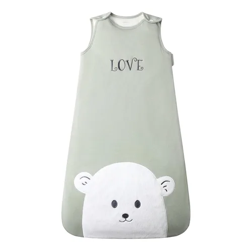 Vista 9 de Owlivia TOG 2.5 - Saco de dormir para bebé, 100% algodón orgánico, manta unisex para invierno (0-6 meses, oso marrón)
