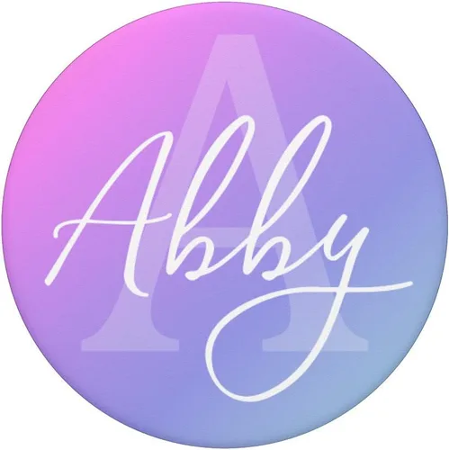 Vista 3 de Abby Abigail First Name Rainbow Color Gradient Pink Purple - PopSockets Grip and Stand for Phones and Tablets