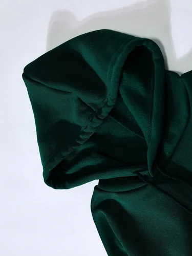 Vista 3 de SHENHE Sudadera con capucha térmica para mujer, talla grande, holgada, con hombros caídos, con texto en inglés Letras