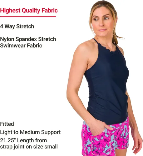 Vista 6 de Jofit Ropa deportiva para mujer, camiseta de natación festoneada para golf y tenis