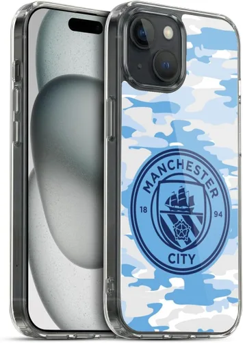 Vista 43 de Head Case Designs Funda de gel con licencia oficial del Manchester City Man City FC Blue Moon Badge Camou [protección de grado militar] compatible