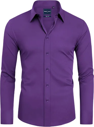 Vista 30 de Alimens & Gentle Camisas de vestir con escudo antimanchas para hombre vino borgoña