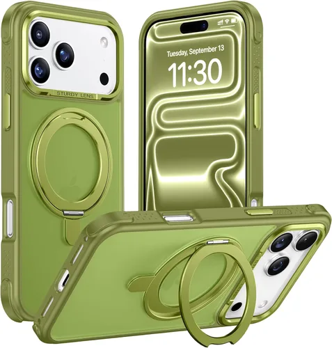 Vista 15 de Magnética para iPhone 12 e iPhone 12 Pro Funda, [con Soporte de Anillo Magnético Invisible Giratorio 360°][A Prueba de Golpes][Compatible