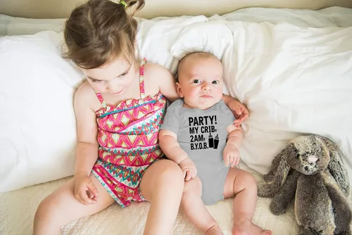 Vista 9 de AW Fashions ¡Party! My Crib, 2 AM, B.Y.O.B. - Body para bebé recién nacido, ropa para bebé niña o niño
