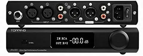 Vista 9 de Topping Pre90 Preamplificador y Ext90 Extensor de entrada de audio de alta resolución Módulos NFCA 2RCA 4XLR Combinación (negro, Ext90)