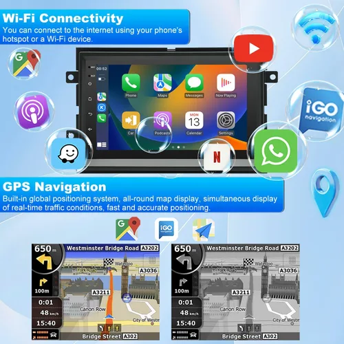Vista 4 de 5GWifi Actualización Android Radio de Coche para Ford F150 2004-2008, F250 F350 2006-2016,Estéreo de Coche para Mustang Escape Fusion Edge Explorer