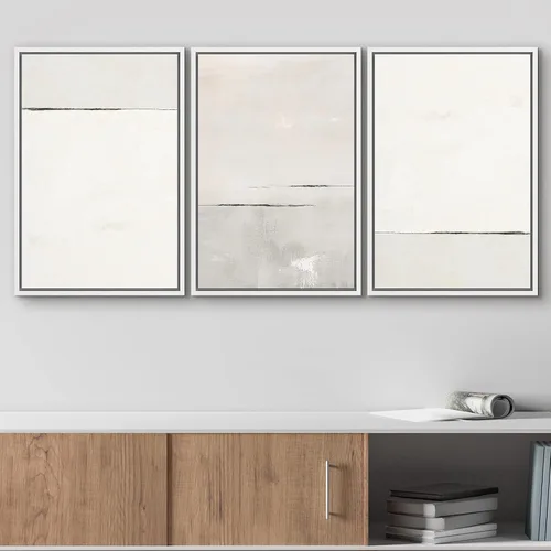 Vista 26 de wall26 Lienzo enmarcado para pared, juego de arte de acuarela pastel, paisaje rural, ilustraciones con formas abstractas, arte moderno, decorativo